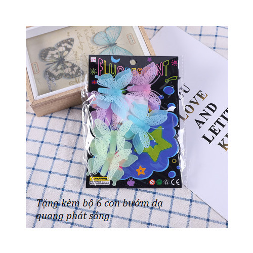 Kính lúp 5X đọc sách báo, soi mẫu vật chuyên dụng hình ảnh sắc nét cao cấp - Tặng bộ 6 con bướm dạ quang phát sáng