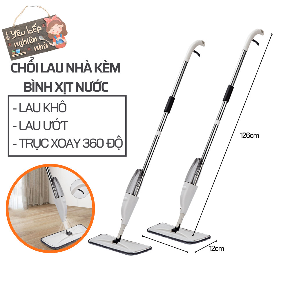 Cây Lau Nhà Thông Minh Gấp Gọn Có Bình Xịt Xoay 360 Độ