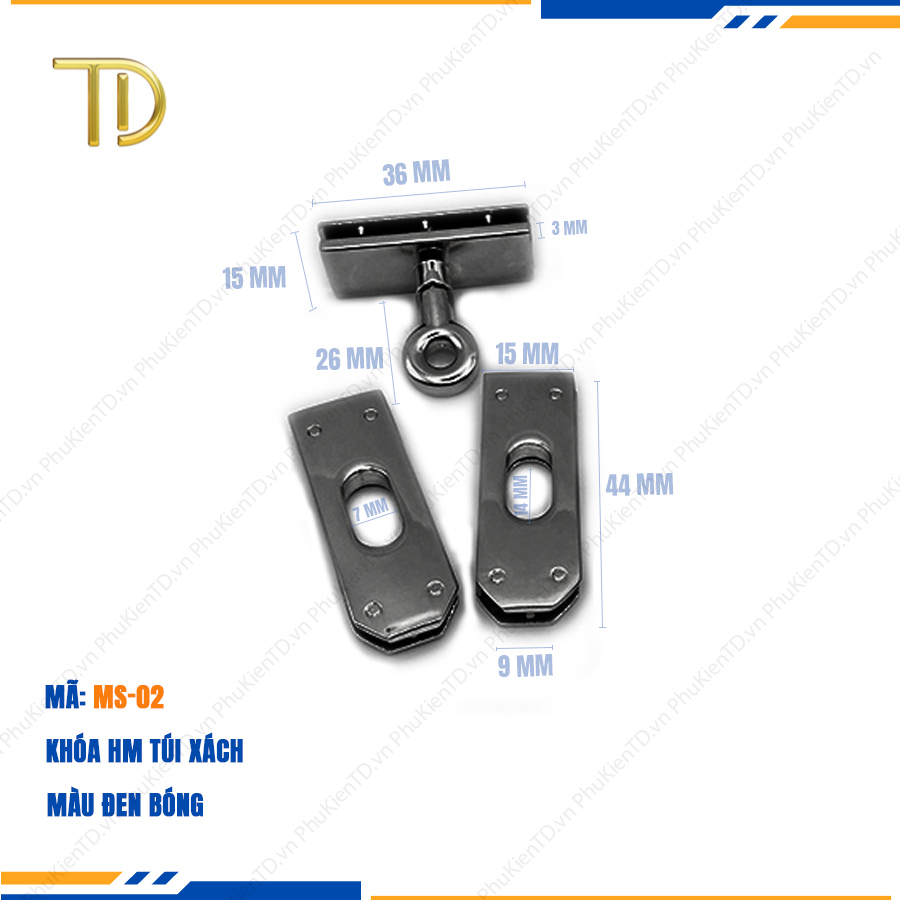 Khóa túi xách, phụ kiện hm, bộ khóa túi hm công nghệ mạ điện Electroplating độ bền 5-8 năm