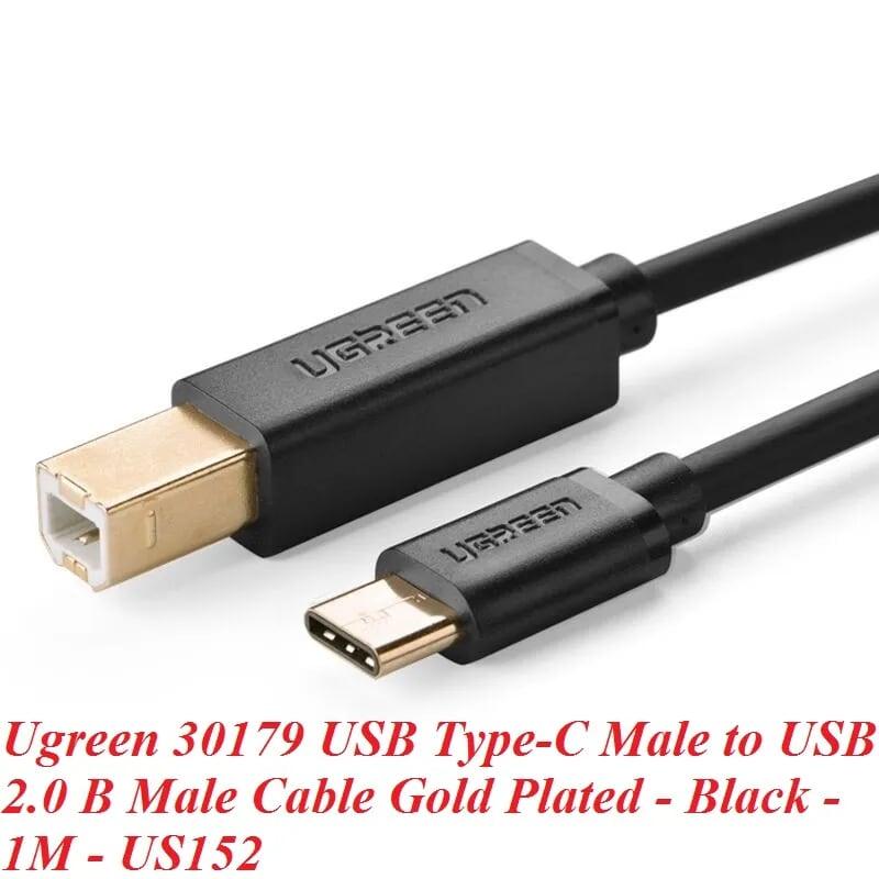 Ugreen UG30179US152TK 1M màu đenDây USB Type-C sang USB 2.0 đầu mạ vàng - HÀNG CHÍNH HÃNG