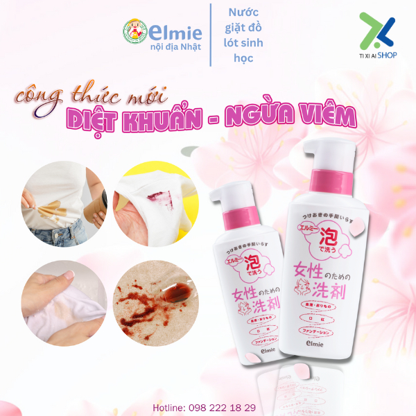 Nước giặt dành cho phụ nữ Elmie dạng bọt - Chai 200ml, hàng trưng bày