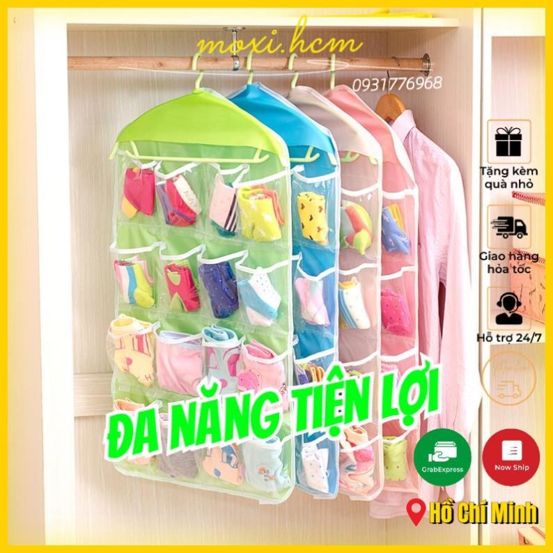 Túi Treo Đồ Thông Minh 16 ngăn - Túi Đựng Tiện Ích Treo Tủi Đựng Đồ Lót, Tất, Phụ Kiện 205899 hồng
