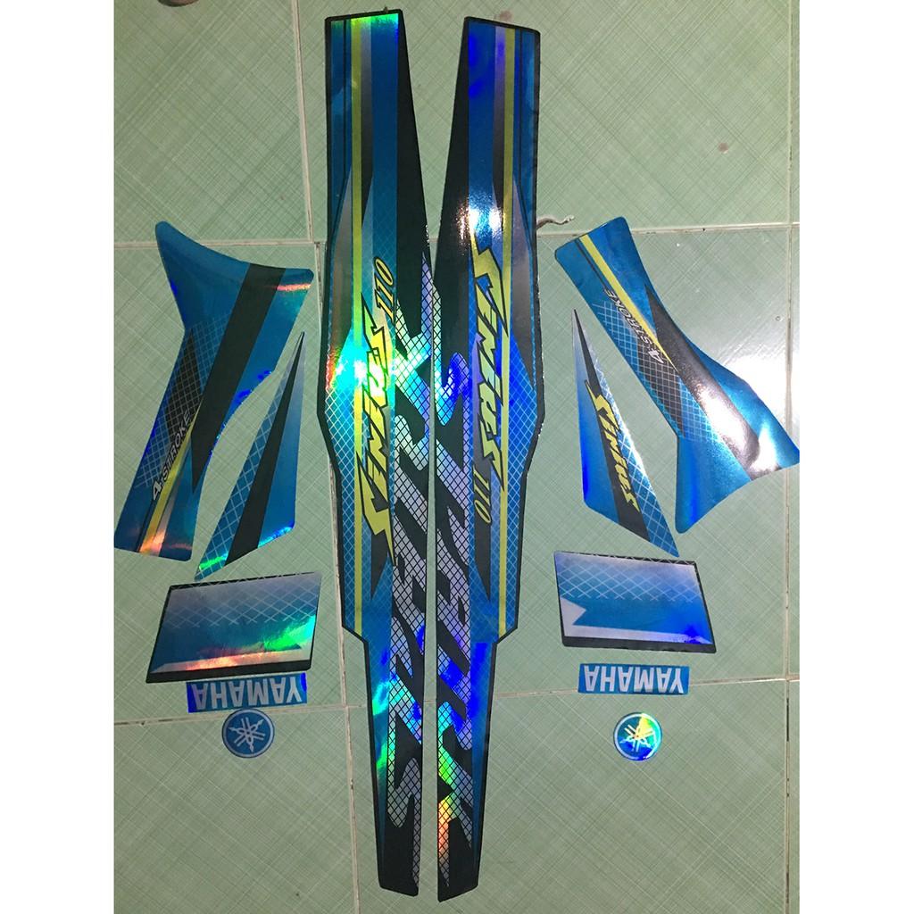 Tem sirius 110 spark xanh đen crom