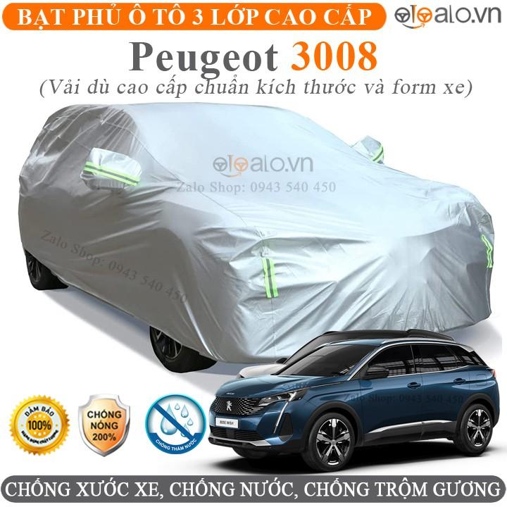 Bạt che phủ xe ô tô Peugeot 3008 vải dù 3 lớp CAO CẤP BPXOT - OTOALO