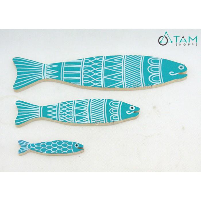 Cá gỗ trang trí Handmade phong cách biển