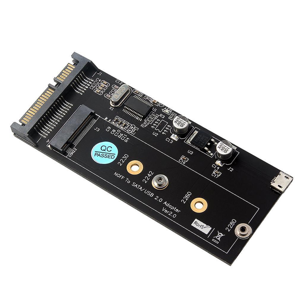 M.2 NGFF to SATA Converter Card For 2230/2242/2260/2280mm M.2 SSD Hard Drive