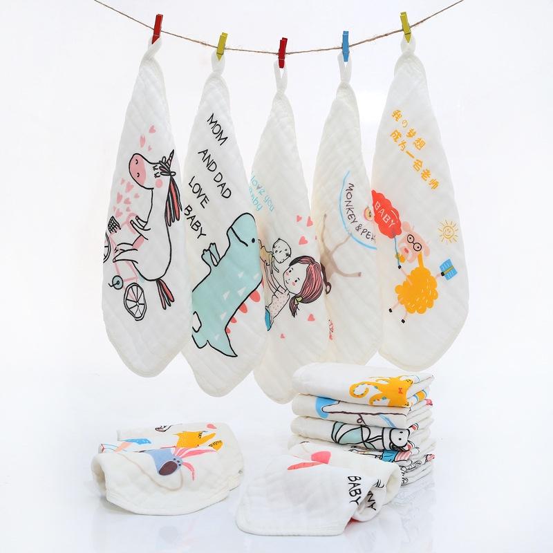 Khăn xô sữa, khăn mặt xô cotton sợi tre 6 lớp cho bé sơ sinh, set 5 chiếc, kích thước 28 x 28cm, siêu thấm, siêu mềm