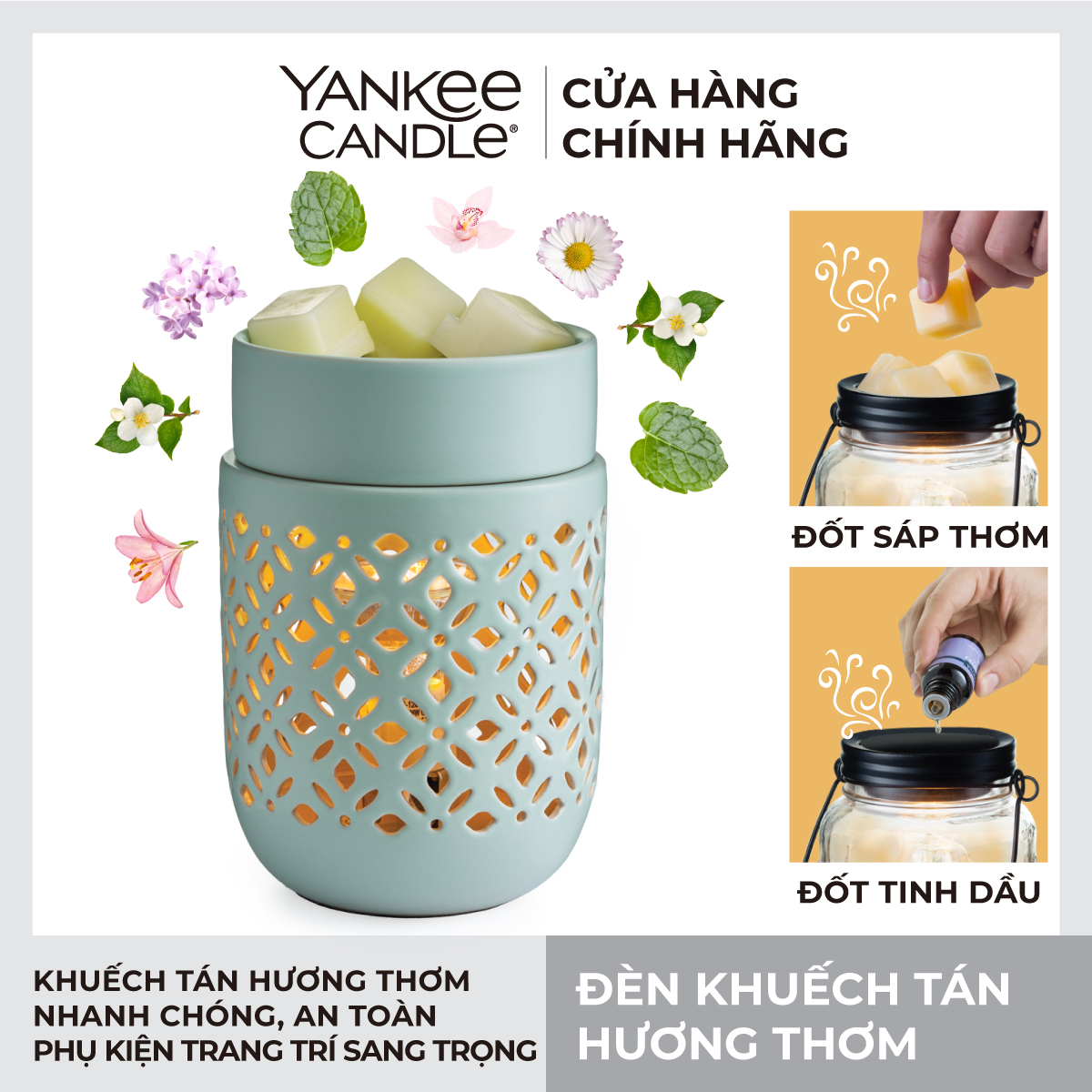 Đèn khuếch tán hương thơm Yankee Candle - Soft Mint Illumination