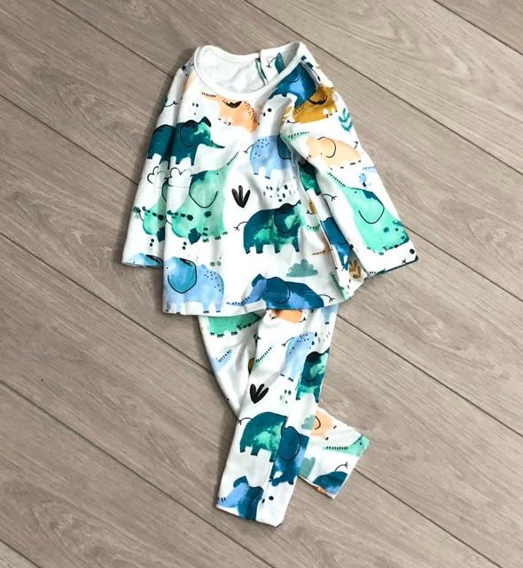 Bộ cotton dài voi khủng long  9M-4Y (có ảnh thật)