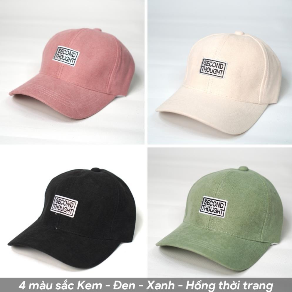 Mũ lưỡi trai Nón kết thêu chữ SECOND THOUGHT phong cách Ulzzang form unisex nam nữ