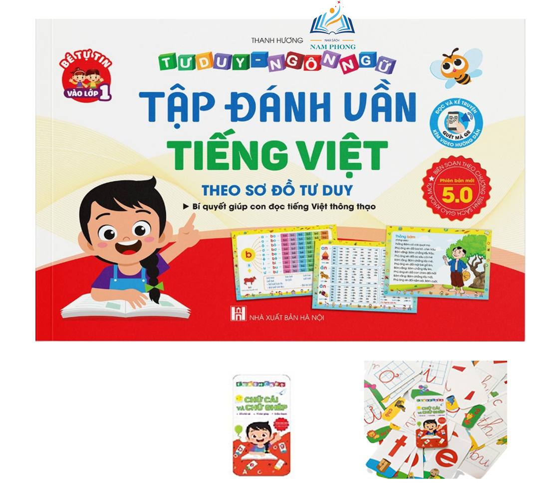 Combo Vở Tập Đánh Vần Tiếng Việt phiên bản mới nhất 2021 + 40 Thẻ Học Flashcard - Tặng 1c bút chì hoạt hình