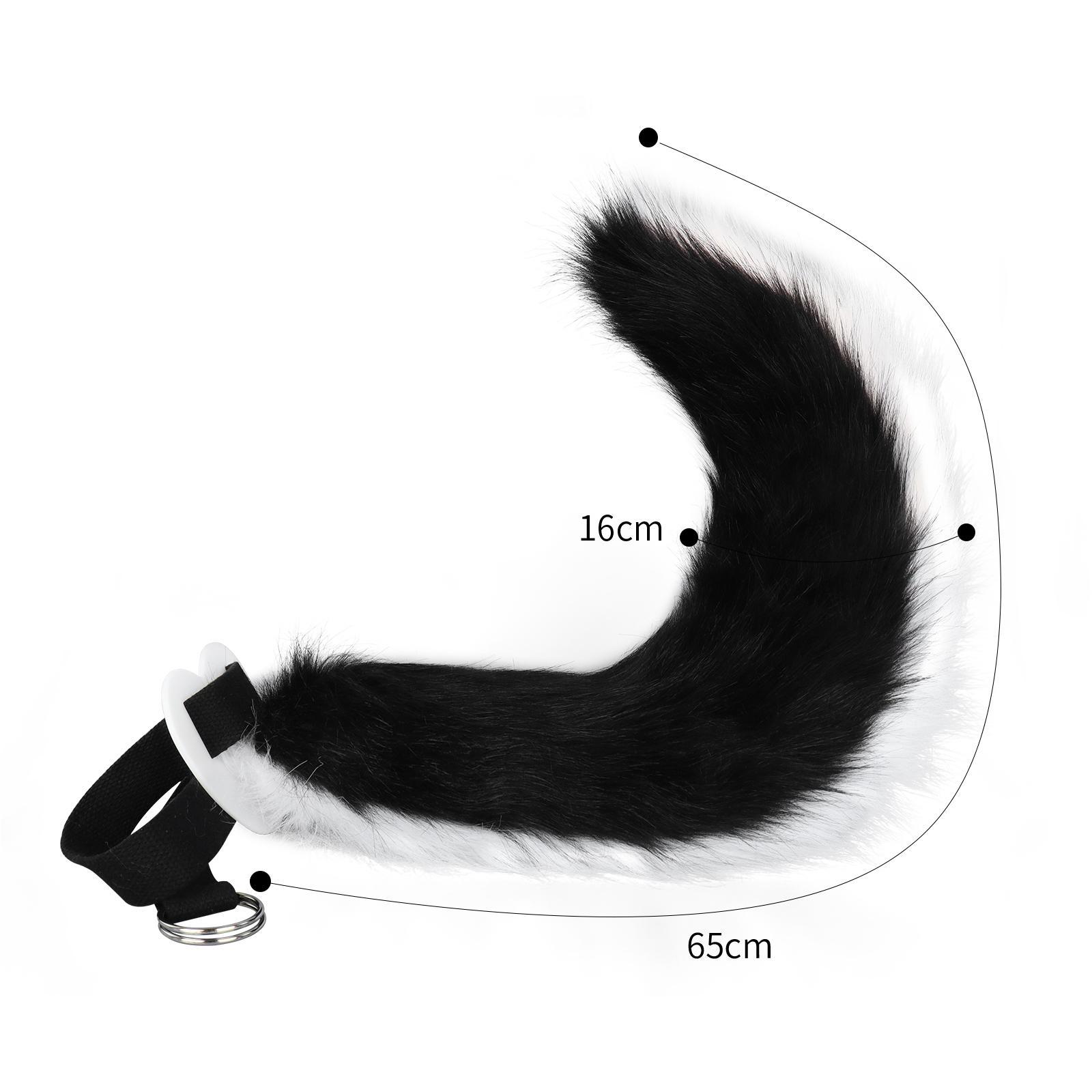 Ears and Long Tail Plush Ears Hair Clip Plush Funny Gifts Costume Accessories Headdress Hair Hoop for Stage Performance Party Halloween