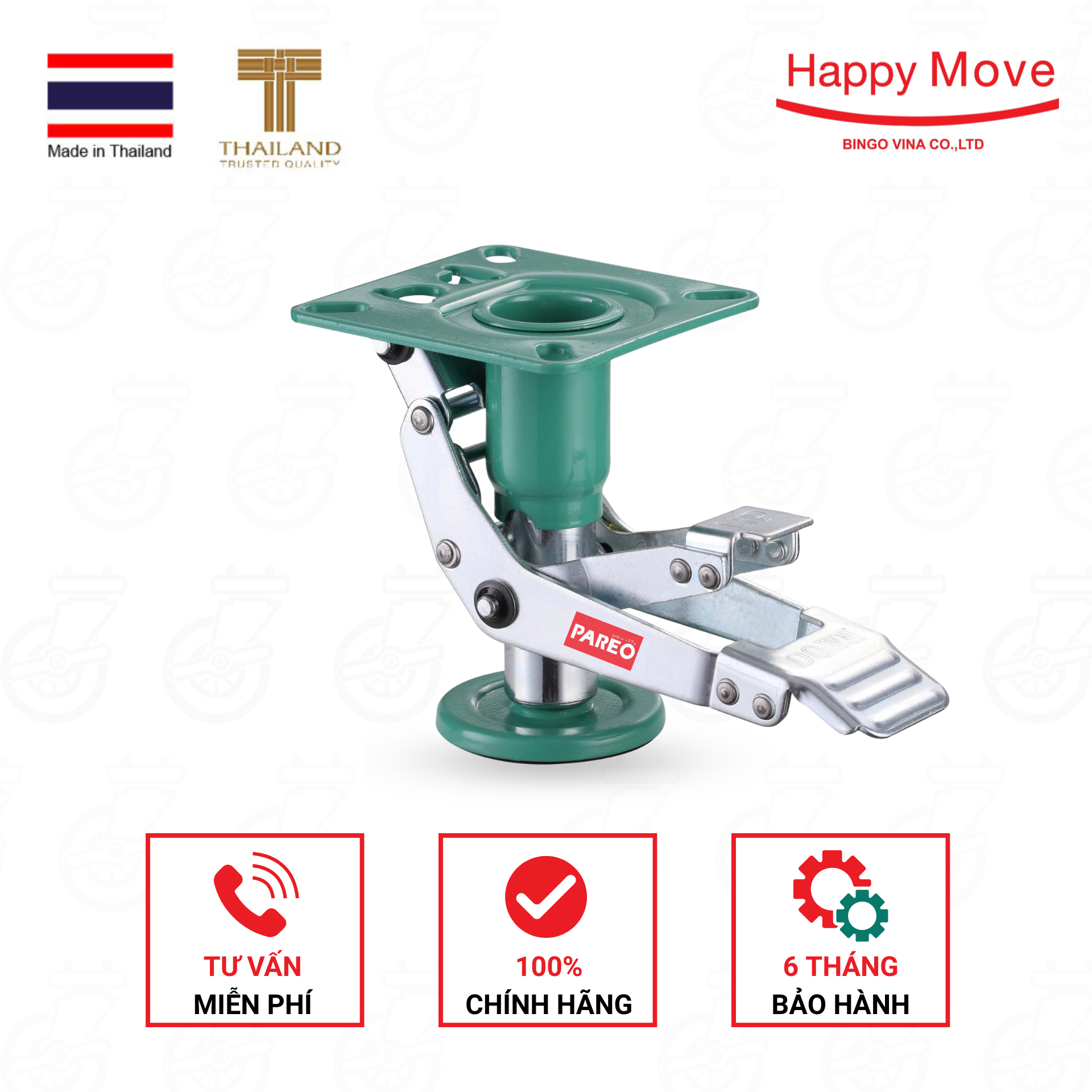 Khóa sàn cho bánh xe đẩy 100mm - 150mm - Pareo