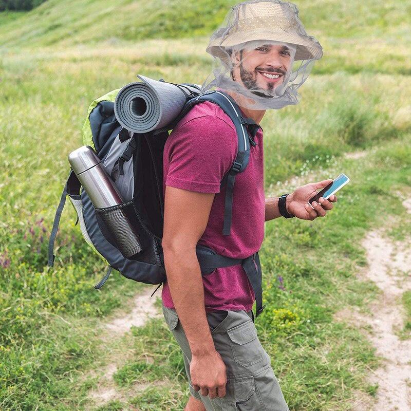 4 Color Outdoor Fishing Cap Midge Mosquito Insect Hat Fishing Hat Bug Mesh Head Net Face Protector Travel Camping Cap Hats New