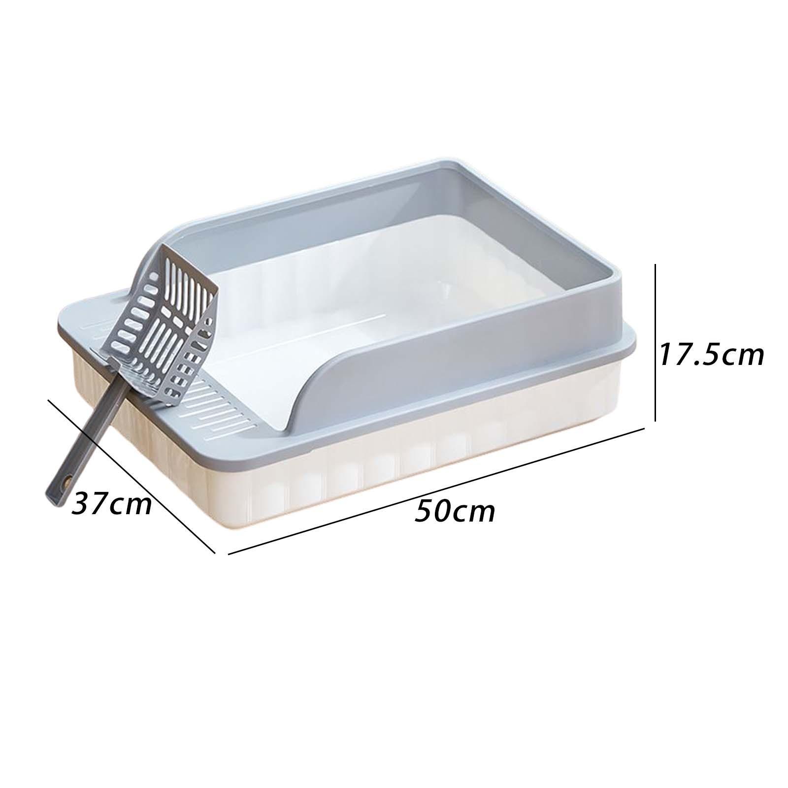 Semi Closed Cat Litter Box Durable Pet Litter Tray Cat Toilet Litter Pan