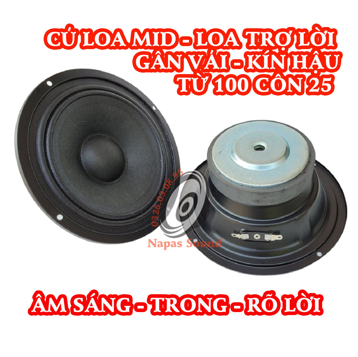 GIÁ 1 CHIẾC - CỦ LOA MID 16 GÂN VẢI KÍN HẬU - TĂNG LỜI CHO CÁC LOA 25 30 40 - LOA TRUNG 16