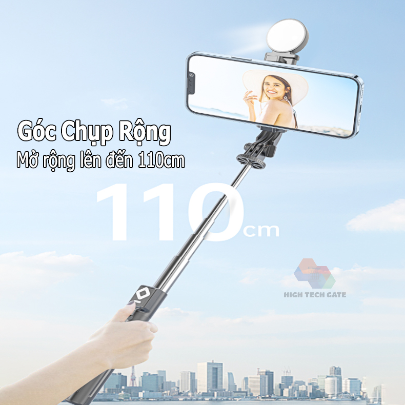 Gậy selfie CYKE B11S chụp ảnh, livestream quay video, có 2 đèn fill light, tự sướng du lịch, điều khiển từ xa 10 mét lướt tiktok, ứng dụng mạng xã hội, Hàng chính hãng