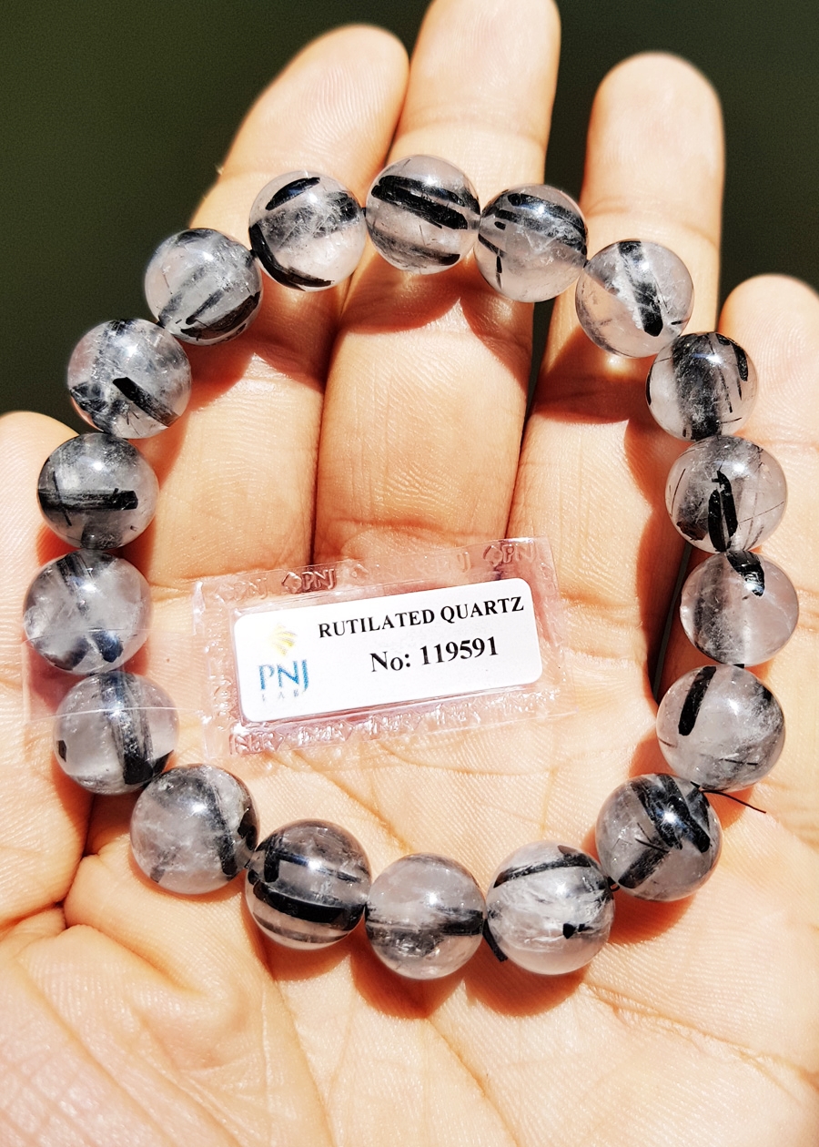 Vòng Tay Thạch Anh Tóc Đen Tự Nhiên 11mm