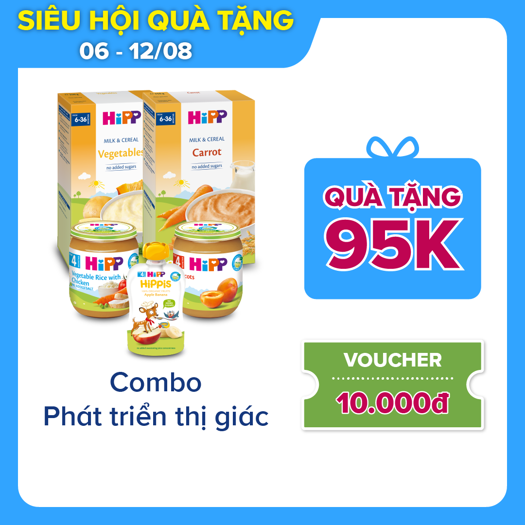 Combo ăn dặm HiPP Organic số 3: Phát triển thị giác