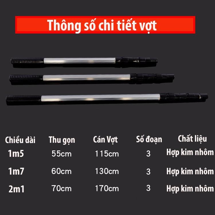 Vợt Cá Gấp Gọn Vành Tròn inox 1m5 - 2m1 VOT-CA-01