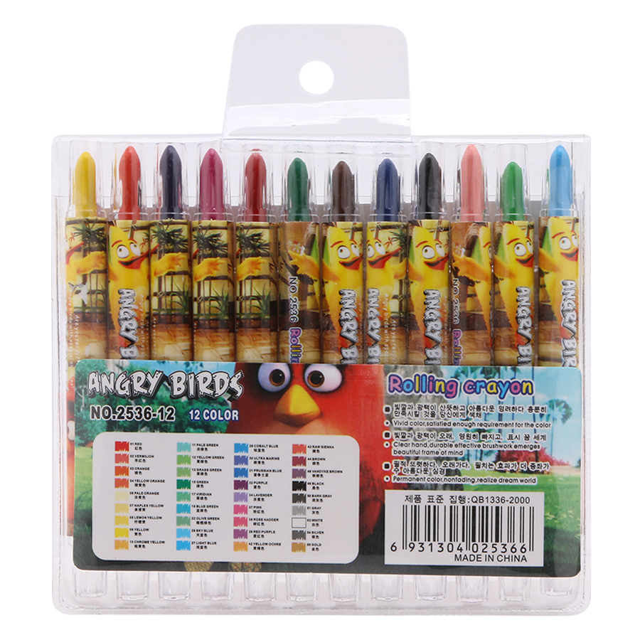 Sáp Vặn Ngắn Rolling Crayon 12 Màu (2536-12)