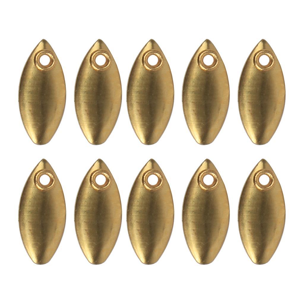 Metal Spoon Fishing Hard Sequins Baits Golden 10pcs