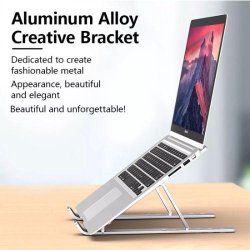 Giá Đỡ Lap- Macbook, Ipad Gấp Gọn Kệ kê máy tính, nhôm và nhựa ABS, Điều Chỉnh Được Độ Cao, thiết bị học trực tuyến