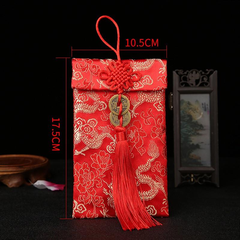 BAO LÌ XÌ CƯỚI 2020 VẢI GẤM CAO CẤP - Mẫu Tiền Đồng