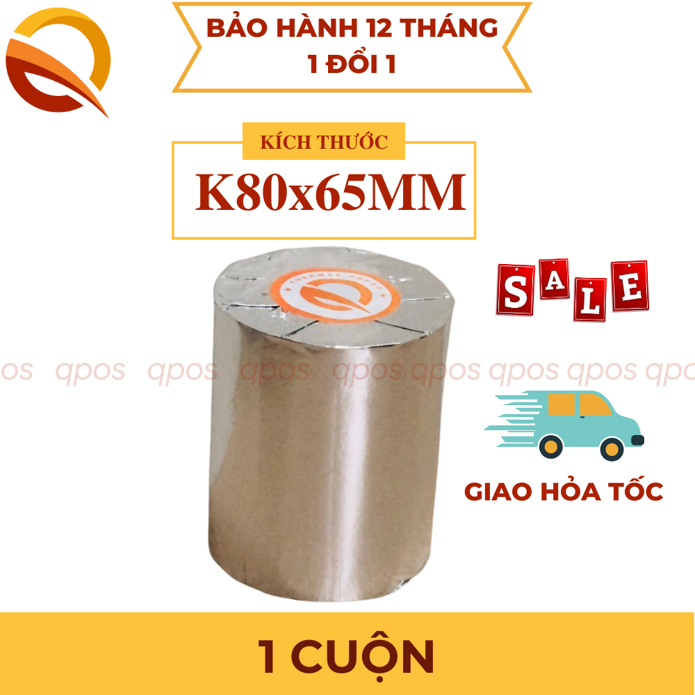 Giấy in hóa đơn K80x65mm, giấy in bill, giấy in nhiệt K80