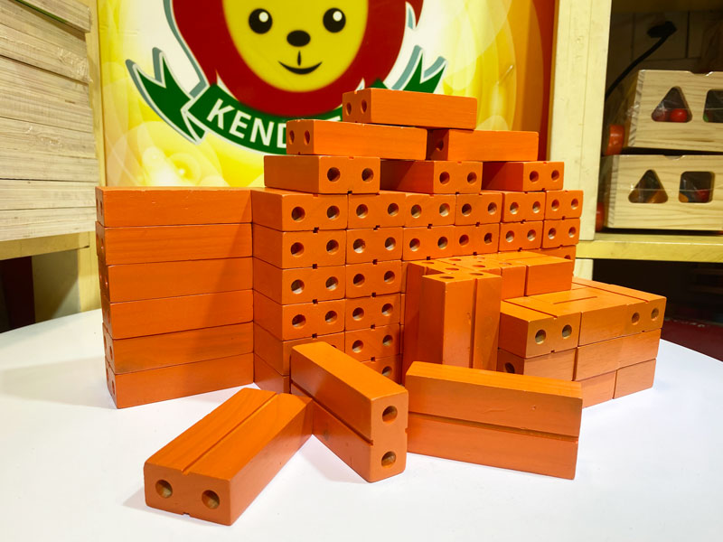 Bộ gạch gỗ xây dựng cho bé | Đồ chơi gỗ an toàn