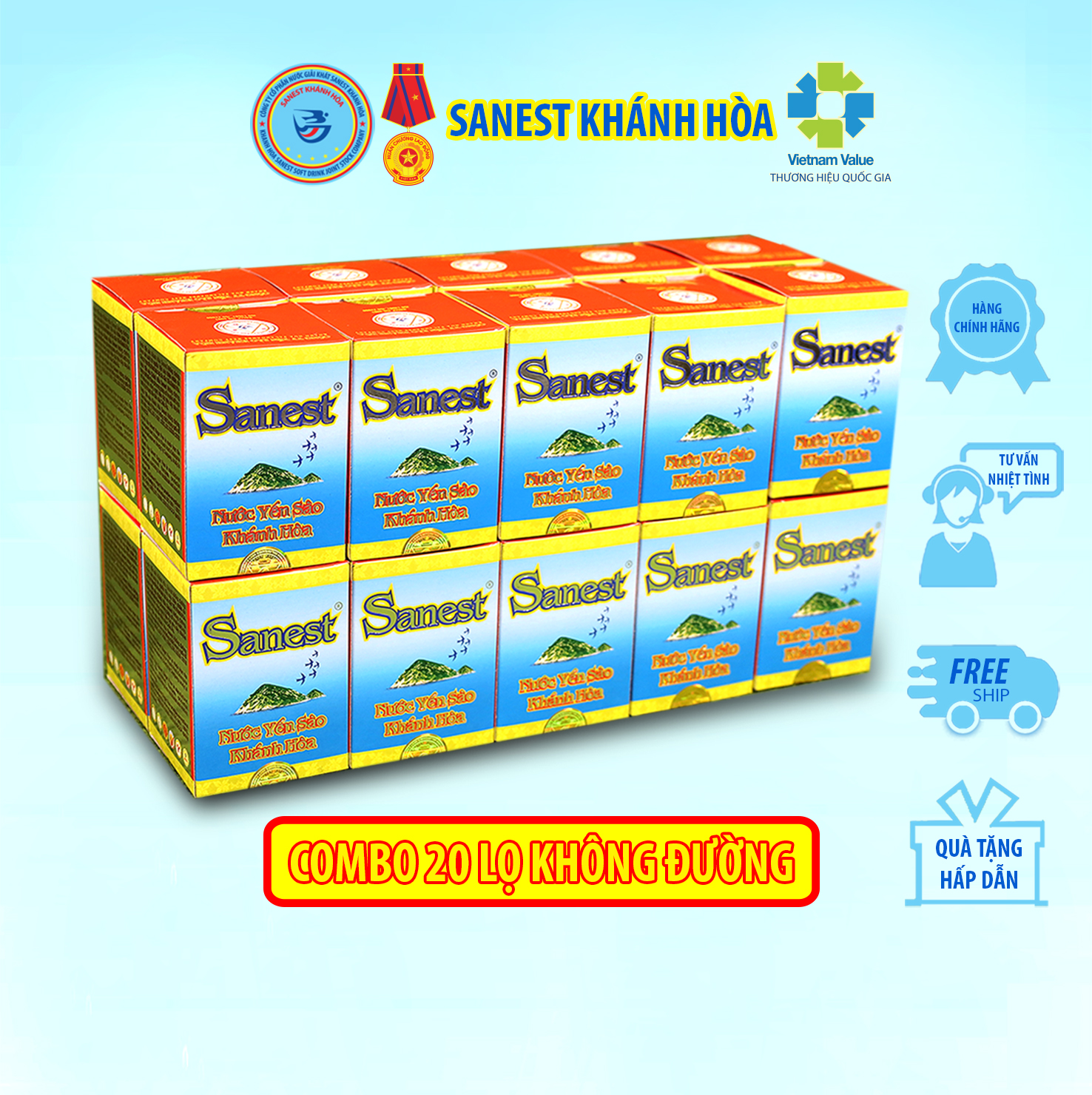 Nước Yến sào Khánh Hòa Sanest đóng lọ 70 ml- Sản phẩm sử dụng đường dành cho người ăn kiêng