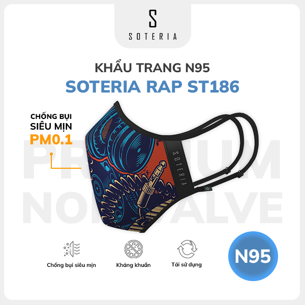 Khẩu trang thời trang Soteria Rap ST186 - N95 lọc 99% bụi mịn 0.1 micro