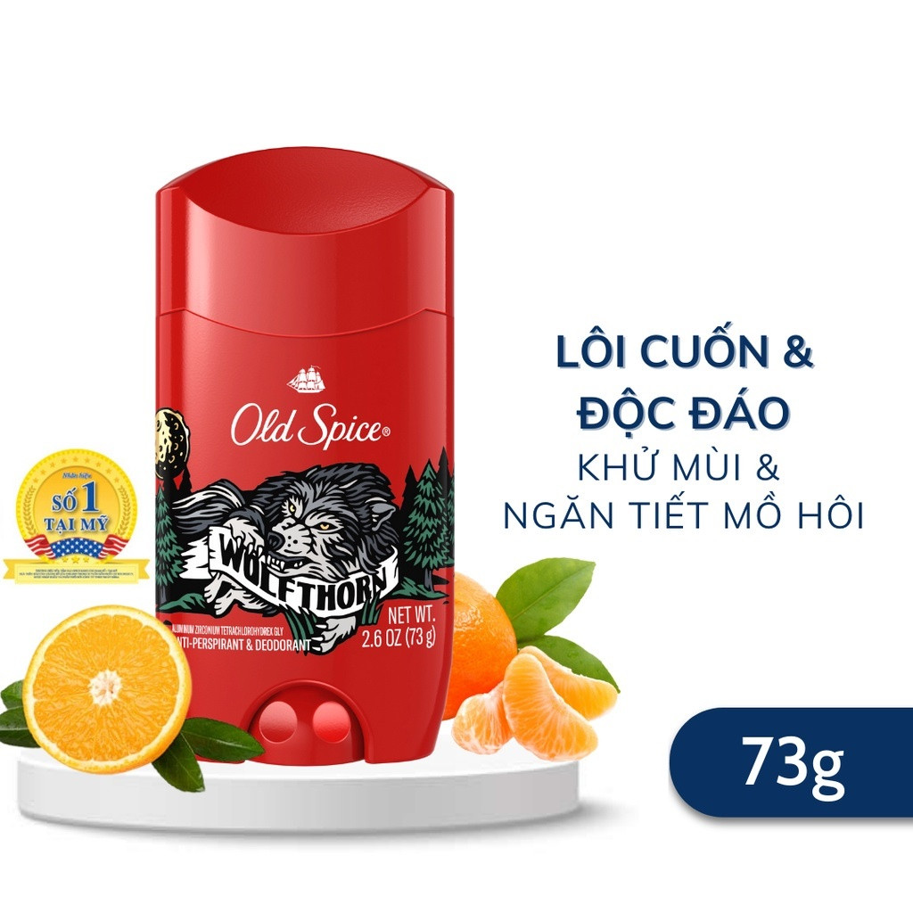 Lăn Khử Mùi Cho Nam Hương Lôi Cuốn Độc Đáo Old Spice WOLFTHORN 73g