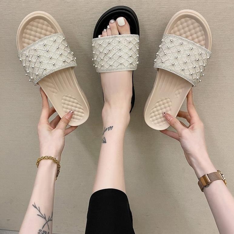 Dép quai ngang nữ DVT phong cách hàn quốc, đế cao su êm chân D15