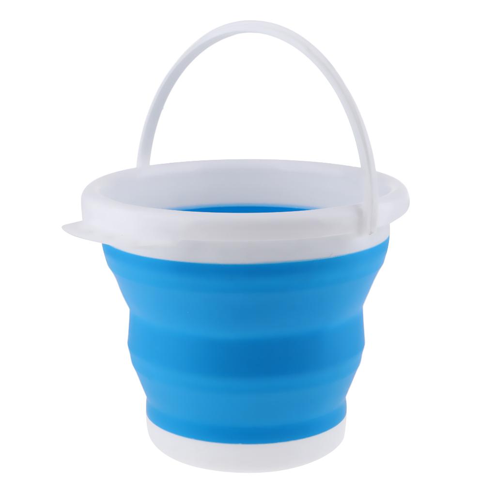 Folding Collapsible Silicone Bucket Outdoor Barrel Handwashing Basin 3L B
