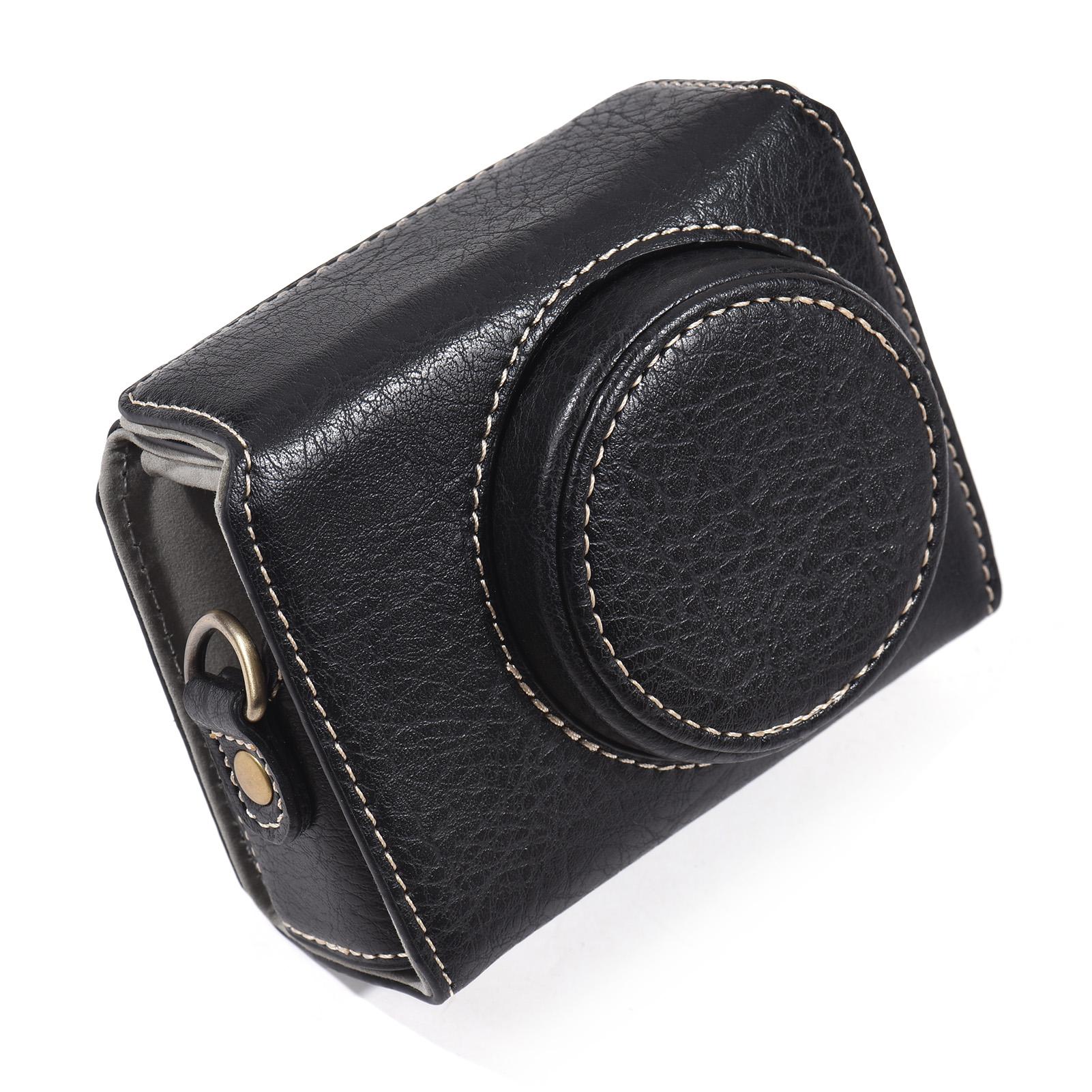 Portable Camera Case Synthetic Leather Camera Carry Bag with Shoulder Strap Replacement for Sony ZV1 ZV-1 Camera