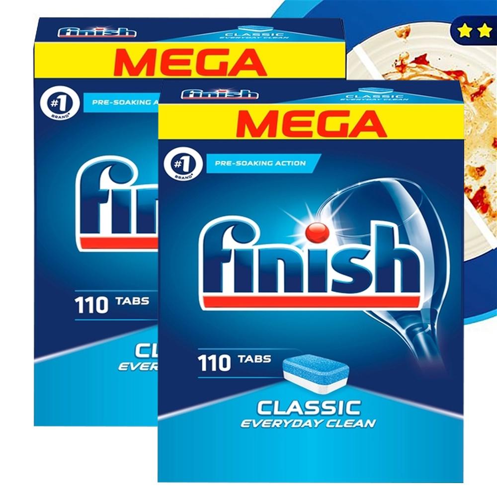 Combo 2 hộp 110 viên rửa bát Finish nhập khẩu Châu Âu Classic Dishwasher Tablets (2x110viên)