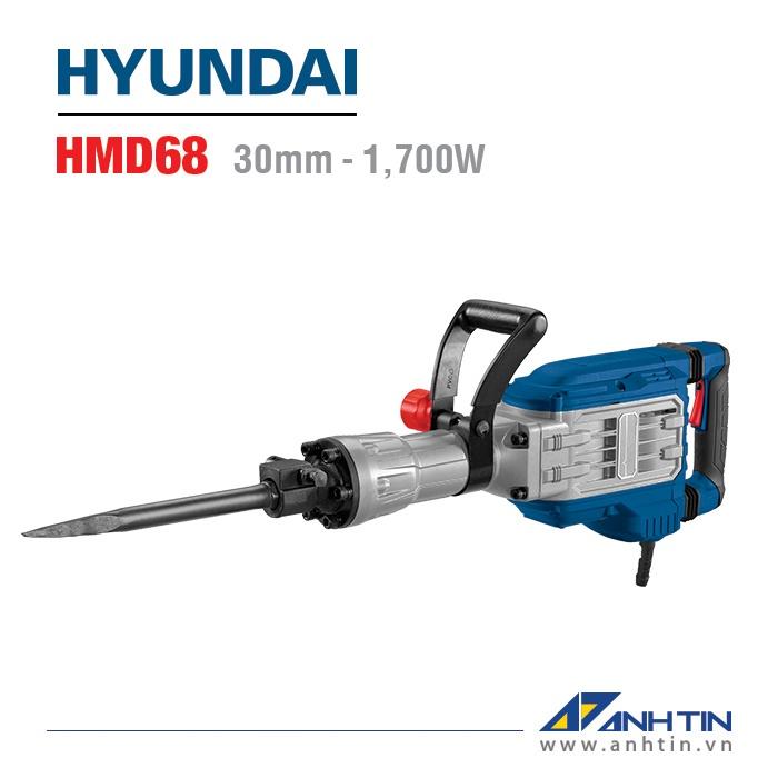 Máy đục bê tông HYUNDAI HMD68 | Công suất 1.700W | Lực đập 60.0J | Mũi đục chuôi lục giác 30mm