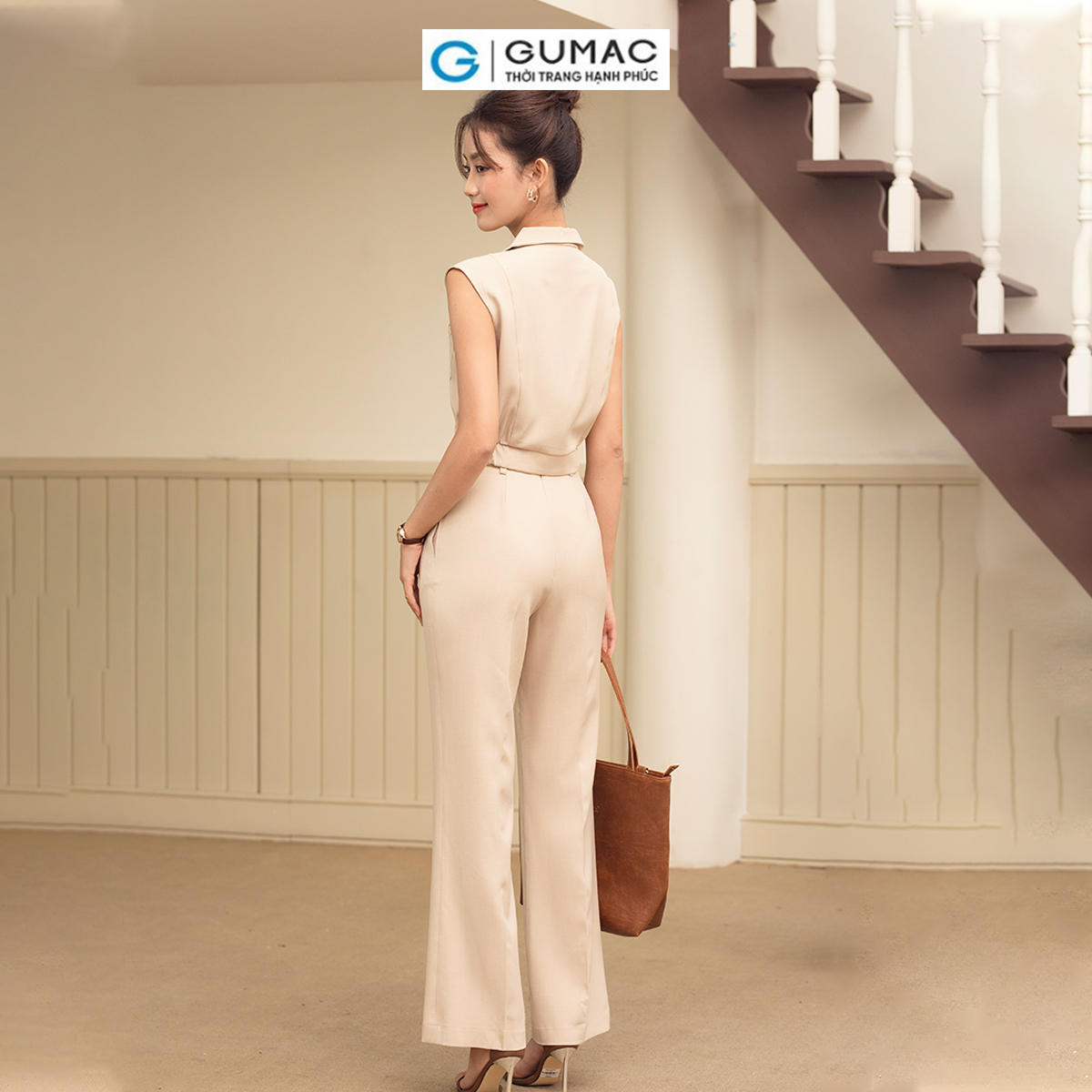 Quần tây nữ suông xếp ly thanh lịch công sở thời trang GUMAC QD06039