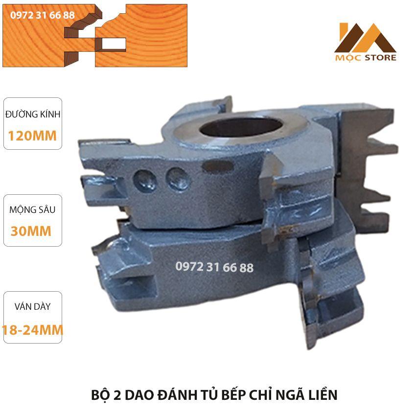 MŨI SOI GỖ ĐÁNH TỦ BẾP- BỘ 2 MŨI PHAY LIỀN ĐÁNH TỦ BẾP CHỈ NGÃ PHI 120MM - TRỤC 25.4MM -30MM