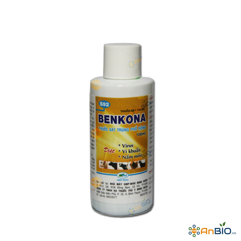 THUỐC SÁT TRÙNG PHỔ RỘNG BENKONA Chai 100ml DIỆT VIRUS, VI KHUẨN, NẤM MỐC, RONG RÊU