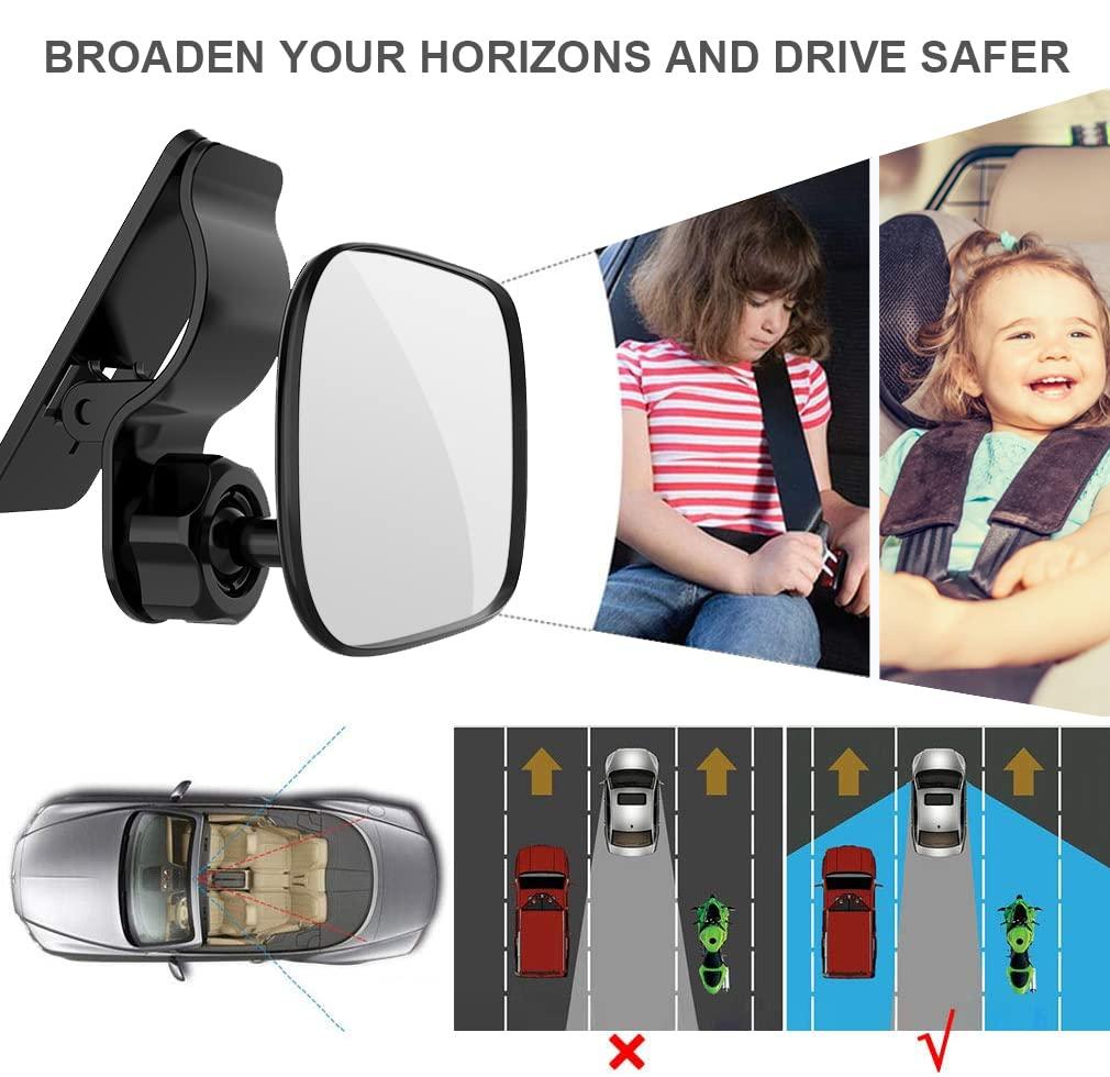 Gương ghế sau cho trẻ sơ sinh, gương ghế sau xoay 360 °, xe phản lực em bé, gương an toàn cho trẻ em