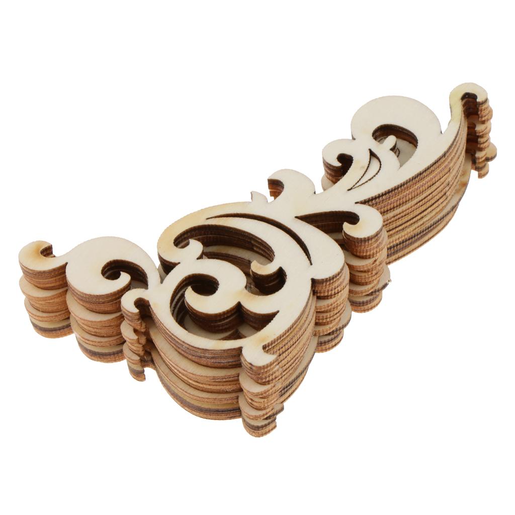 12pcs Unfinished Flower Wooden Slices Gift Tags Home Decor Art DIY Craft