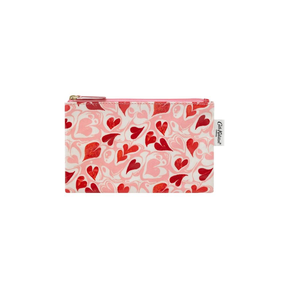 Cath Kidston - Túi đựng mỹ phẩm/Zip Purse - Marble Hearts Ditsy - Pink -1042269