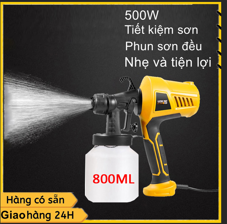 Máy phun sơn dùng điện 500W, dùng điện 220V, cầm tay đa năng