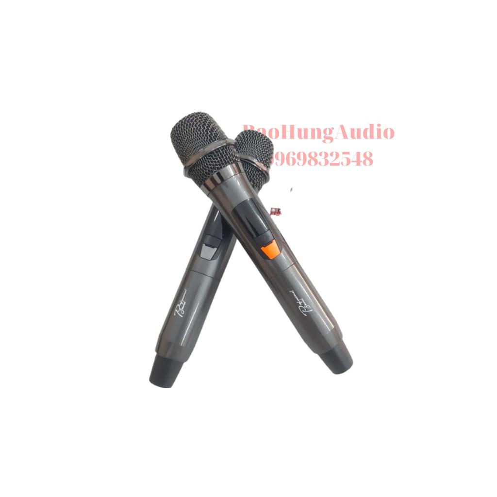 Micro không dây bluetooth UHF tay nhôm kim loại bóng chuyên lắp cho loa kéo di động