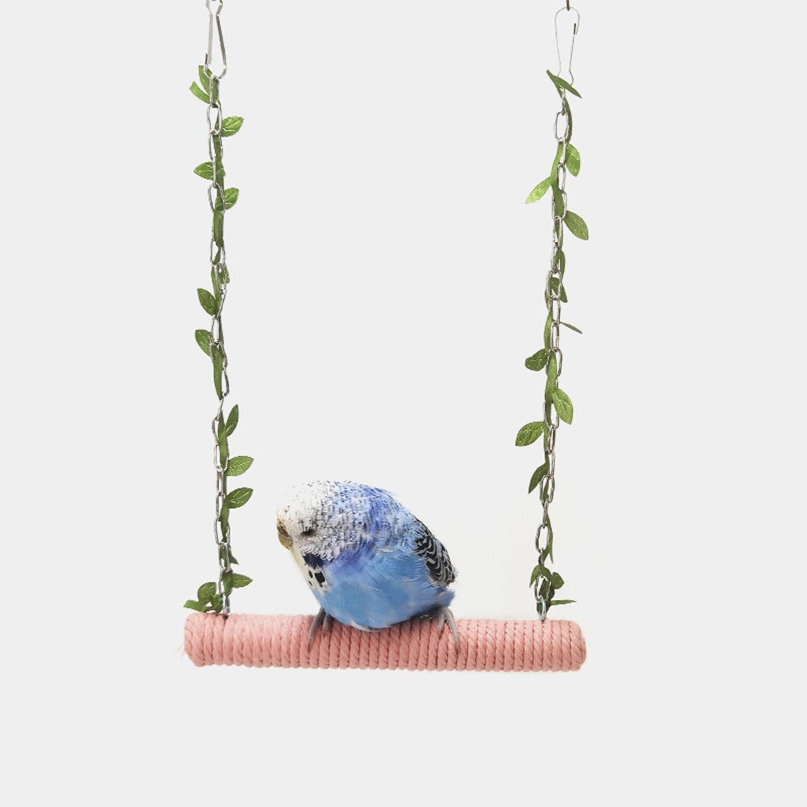 Wooden Birds Parrots Stand, Bird Hanging Hammock, Climbing Chicken Perch Ladder Stand for Indoor Outdoor