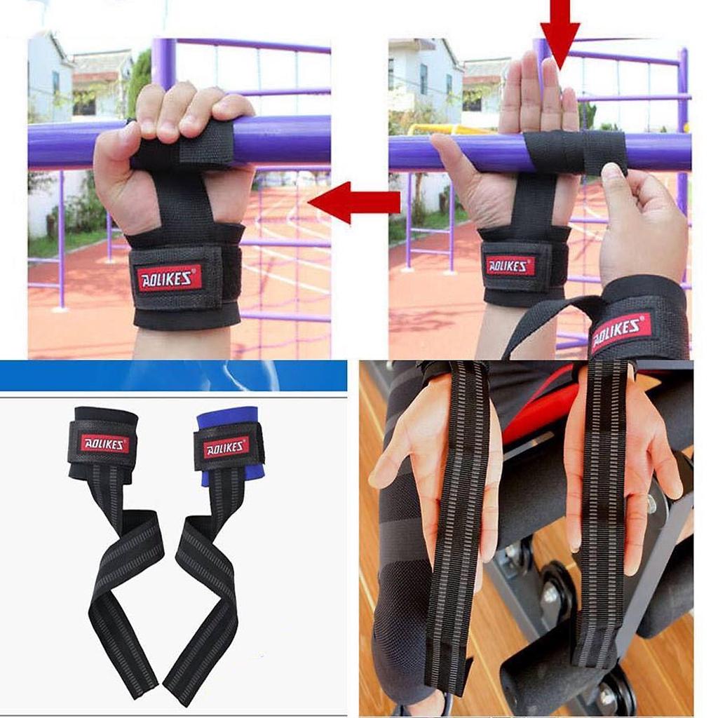 Dây Kéo Lưng Lifting Straps Hỗ Trợ Các Bài Tập Kéo Khi Thể Hình, Tập Gym AOLIKES (1 Đôi)