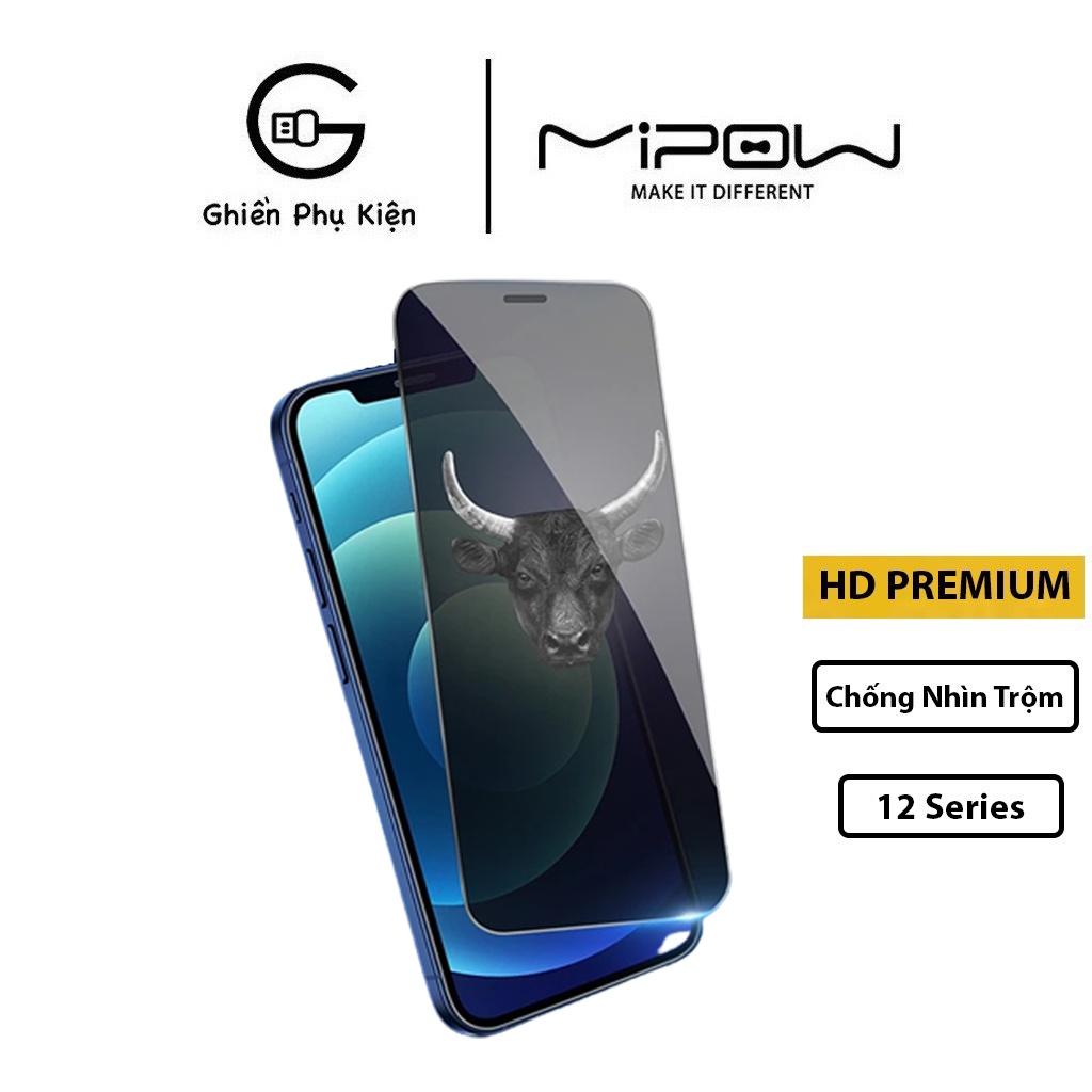 Cường Lực Mipow Kingbull Chống Nhìn Trộm Premium HD 2.7D For iPhone 12/12Pro/12Pro Max - Hàng Chính Hãng