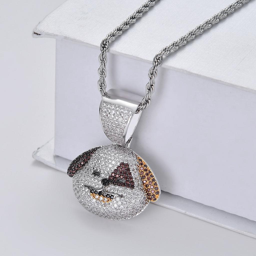 Dog Head Pendant Hiphop Rapper Personality Necklace Men Women